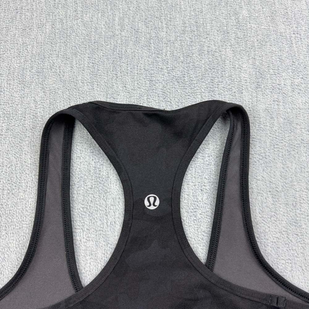 Lululemon Tank Top Womens 4 Black Camo Cool Racerback II Athletic Yoga Gym Run - Picture 6 of 8